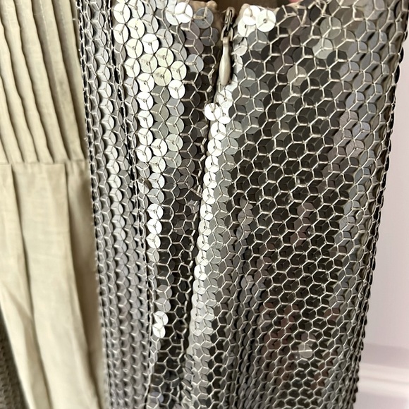 Alice + Olivia Green Pleated Sequin Sleeveless Mini Dress - Picture 4 of 6